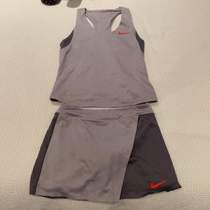 Nike Tennis NikeCourt Grey Skirt and Tank Top Set